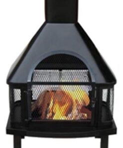 Alternative view of UniFlame WAF1013C Firehouse with Chimney, Black