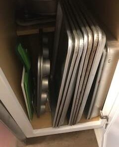 2 Pack - SimpleHouseware Kitchen Cabinet Pantry and Bakeware Organizer Rack Holder, Silver Sliver 27 31lgwCh5FRL