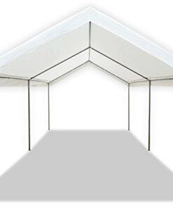 Alternative view of Caravan Canopy Powder Coated Heavy Duty Steel Frame Pop Up Carport with 6 Steel Stakes for Outdoor Activities and Events, White Regular