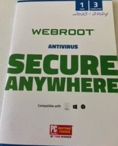 Webroot Antivirus Software 2023 | 3 Device | 1 Year Keycard Delivery for PC/Mac Keycard (PC/Mac) 1 Year 3 Device Standard 31 31nLHeD3DL