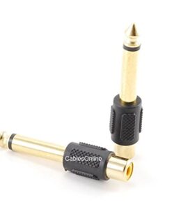 CablesOnline, 10-Pack RCA Female Jack to 6.35mm (1/4inch) Mono Male Plug Audio Adapter, Gold Plated, AV-A21K-10 6 31nqOTH7apL