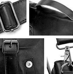 Berchirly Pu Leather Messenger Bags 14Inch Laptop Briefcases Handbag Men Document Carrier Crossbody Bag Large Style1_black 12 31p2b3hr2VL