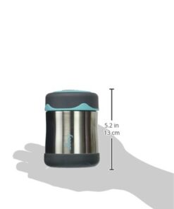 Thermos Foogo Vacuum Insulated Stainless Steel 10-Ounce Food Jar, Charcoal/Teal (B3004TS2) 18 31q5r9 kWlL