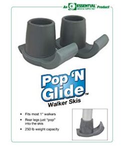 Essential Medical Supply Pop & Glide Easy Use Walker Skis - Universal Fit Walker Gliders, Walker Feet Glides, and Walker Sliders - Gray 15 31rUtv8wm8L