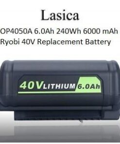 Lasica Replacement for Ryobi 40V 6.0Ah Battery, Compatible with Ryobi 40-Volt Collection Cordless Power Tools RY405010 RY40890VNM OP4040 OP4050A OP40601 OP40201 OP4026 OP4030 OP4060 Lithium Battery 21 31s93vfk4lL