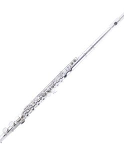 Alternative view of Mendini Nickel Silver Closed Hole C Flute with Tuner, Stand, 1 Year Warranty, Case, Cleaning Rod, Cloth, Joint Grease, and Gloves - MFE-N+SD+PB+92D