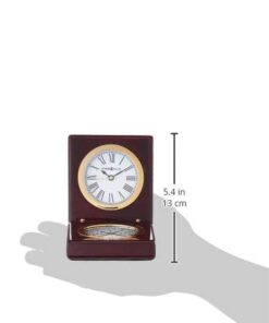 Howard Miller Pursuit Table Clock 645-730 – Glossy Rosewood Hall Finish, Black Roman Numerals, Decorative Compass-Rose Graphics, Classic Home Décor, Quartz Movement 13 31smkDrkGzL