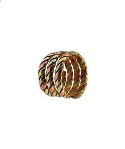 Handmade Twisted Three Metal Medicine/Healing Spiral Ring From Nepal 19 31t63111E L