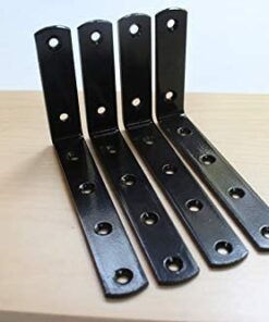 MHMYDZ 4 Pcs Black Steel Heavy Duty"L" Corner Brace Joint Angle Bracket Shelf Bracket Wall Hanging with Screws 125mmX75mm/5 InchX3 Inch Decorative Corner Brackets Joint Angle Bracket 4 Pack(Balck) 31 31tMlF3w0TL