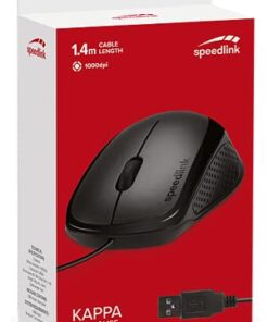 Speedlink Kappa Mouse - 3 Buttons - Optical Sensor, Black, Kappa USB, SL-610011-BK Wired 8 31tdRKq9h6S