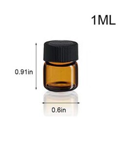 Simple-e 50pcs 1ml (1/4 Dram) Amber Mini Glass Bottle 1cc Amber Sample Vial Small Essential Oil Bottle Travel Must + 1pc Glass Clean Cloth 15 31trsqRkXtL
