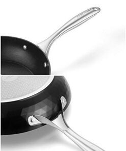 cooper pan Diamond-Infused Nonstick Induction Cookware Set, Scratch-Resistant Pots and Pans Set with Glass Lids, Dishwasher Safe Oven Safe 10-Piece, Black 10 31wXBKTvheL