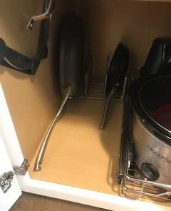 2 Pack - SimpleHouseware Kitchen Cabinet Pantry and Bakeware Organizer Rack Holder, Silver Sliver 28 31y3QyDklL