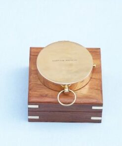 Hampton Nautical Solid Brass Gentlemen's Compass with Rosewood Box, 4", Brass 16 31ztgFbvzL