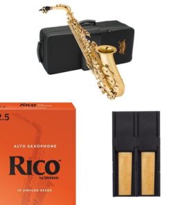 Jean Paul USA AS-400 Student Alto Saxophone with Rico Reeds and Reed Guard