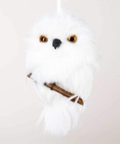 Alternative view of Kurt S. Adler YAMC2220 Hanging Owl Ornament with Branch, 3.93", White