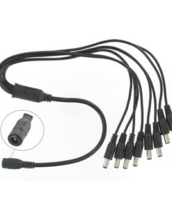 Female 2.1mm Jack to 8 Male 2.1mm Plugs CCTV Power Y Adapter