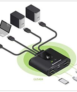 IOGEAR USB 2.0 4x4 Peripheral Switching Hub - 4 PC Share To 4 USB Devices - Up To 480Mbps - Mobile Devices Charging - Mouse/Keyboard - Printer - Scanner - EX HD & More-LED Indicators w/Remote - GUS404 7 41 cr8kH7kL