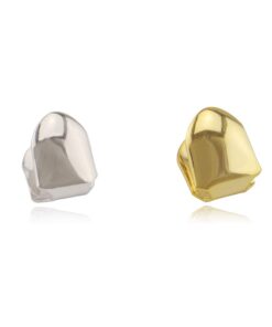 ComidoxHip Hop Single Teeth Grillz Caps Top Bottom Dental Grill Gold 11 410JvKHKUL