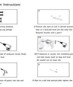 Cavoli Mop Broom Holder Wall Mounted S Type,Garage Storage Holds Up to 7 Tools and Over 50 pounds 17.5 Inches,Base Made by Aluminum Metal (4 Positions and 3 Hooks) 4 Positions A 15 410S0G4NgKL