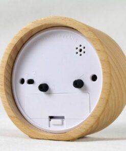 Glomarts Round Wooden Silent Desk Alarm Clock with Nightlight 7 410mpJ8mPtL