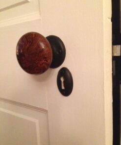 Prime-Line E 2478 Horizontal Trim Lock Set, 3-3/8 In. Backset, Black Housing w/Brass Plated Knobs (1 Set) 8 411MeHv1CML