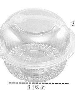 Hewnda 100 Pack Plastic Single Individual Cupcake Muffin Dome Holders Cases Boxes Cups Pods,Great for parties or cake/muffin sales 27 411l5W UV6L