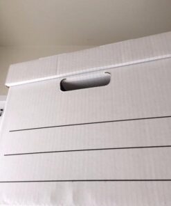 Amazon Basics Medium Duty Storage/Filing Boxes With Lid and Handles, Legal/Letter Size, 12-Pack, White, 16.2" L x 12.5" W x 10.5" H 32 411yq wcY5L