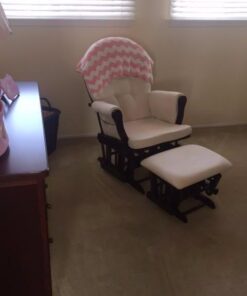 Windsor Glider and ottoman-espresso w/ beige cushion Espresso With Beige 14 412QyC5ZyjL