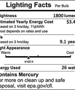 Circle (6 Pack) PLT-26W 841, 4 Pin GX24q-3, 26 Watt Triple Tube, Compact Fluorescent Light Bulb 6 Count (Pack of 1) 4100k - Cool White 12 412YrCqyNWL