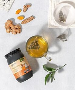 Paromi Tea Organic Turmeric Ginger Green Tea, 15 Pyramid Tea Bags - Non-GMO 15 Count (Pack of 1) 16 412gLdCDB5L