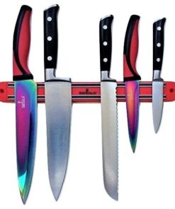 SiliSlick 12”/30.5cm Magnetic Knife Bar - Organize Kitchen Knives, Tool Holder, Utensil Organizer, Storage Rack 1 Red 14 412vxwMOZsL