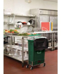 Rubbermaid Commercial Products Slim Jim Plastic Rectangular Recycling/Compost Bin with Venting Channels, 23 Gallon, Green Recycling (FG354007GRN) 1 17 4131mgbLaiL 1