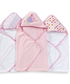 Spasilk 3 Pack Soft Terry Hooded Towel Set, Pink Pink Fish 8 413EFtQyZIL