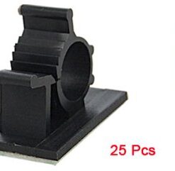 25 Pcs Black Adhesive Backed Nylon Wire Adjustable Cable Clips Clamps 6 413cplE26pL