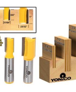 YONICO Router Bits Set Dado Straight Bit Undersize Plywood 3 Bit 1/2-Inch Shank 14323 10 414 zgcc6RL