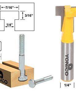 Alternative view of YONICO T Track T Slot Router Bit 1/4-Inch Hex Bolt 1/4-Inch Shank 14190q 1/4" Hex Bolt x 7/16" Head - 1/4" Shank