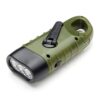 MECO Hand Cranking Solar Powered Rechargeable Flashlight Emergency LED Flashlight Carabiner Dynamo Quick Snap Clip Backpack Flashlight Torch Weather Ready, 8 Lumen - Green 29 414FYTBpwzL