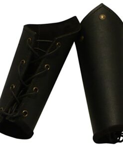 Armor Venue: Knights Leather Battle Arm Guard Bracers Medieval Armor Costume Black 10 414RFZLhI8L