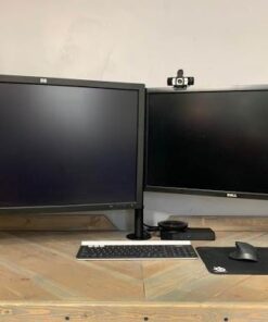 WALI Dual LCD Monitor Fully Adjustable Desk Mount Stand Fits Two Screens up to 27 inch, 22 lbs. Weight Capacity per Arm (M002), Black 41 414jWZkJTL