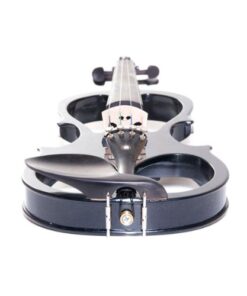 Cecilio 4/4 CEVN-1BK Solid Wood Electric/Silent Violin with Ebony Fittings in Style 1 - Full Size - Black Metallic Full Body - Black full-size 20 414v7DNQ1ML