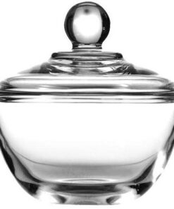 TrueCraftware - Clear Glass Sugar Bowl with Lid - 8 Ounce