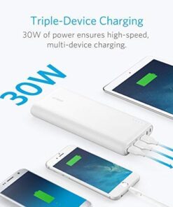 Anker Power Bank, 26,800mAh External Battery with Dual Input Port and Double-Speed Recharging, 3 USB Ports for iPhone 15/15 Plus/15 Pro/15 Pro Max, iPad, Samsung, Android and Other Devices white 28 415qySiD3nL