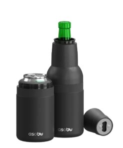 Alternative view of Asobu Frosty Beer Holder 2 Go Vacuum Insulated Double Walled Stainless Steel Beer Can and Bottle Cooler with Beer Opener Eco Friendly and Bpa Free (black) Black
