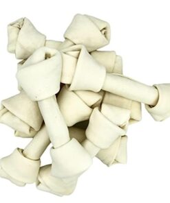 Grand Valley Pet Products 8-9" Natural Flavor Dog Rawhide Chewsomes Knotted Bones (5 Pack) - Rawhide Bones for Large Dogs - 100% USA-Sourced Rawhide - Single Ingredient - Dental Dog Chew Rawhides Natural - 5 Pieces 23 4166yV0VFL
