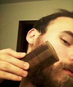Sandalwood Beard Comb and Case - Pocket Sized Wooden Beard & Mustache Comb with Fine & Coarse Teeth - Perfect for Use with Balms and Oils - Striking Viking (Brown) Brown Case 38 416ADIKGY5L