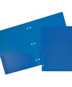 JAM PAPER Heavy Duty Plastic 3 Hole Punch Pocket Folders - Extra Tough School Folders - Assorted Primary Colors - 6/Pack 13 416PFaOC4ES