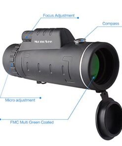Monocular Telescope by MonoSee | Telescope for Phone, Binocular Scope - Ideal for Hiking, Night Vision, Site Seeing, Camping, Sports, Wildlife, Waterproof, Free Phone Attachment & 2 Tripods. 12x50 13 416WId5enL