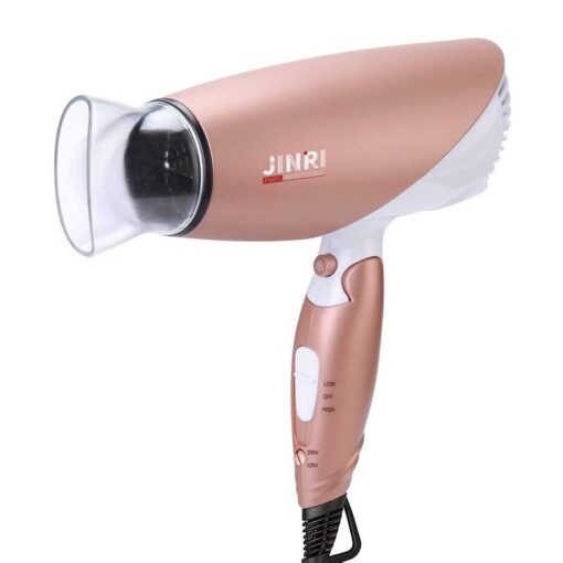 Foldable Travel Hair Dryer,Dual Voltage Blow Dryer & Foldable Handle Lightweight Negative Ionic Folding Hair Dryer (Multi-Colored) Multi-colored