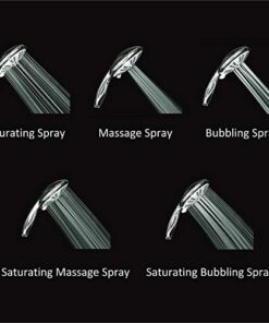 Ana Bath 5-Inch Anti-Clog High Pressure LARGE Dual Shower Head with Handheld Spray - 5 Unique Spray Modes/BRASS CONNECTOR/5 Ft Stainless Steel Hose/Spot Resist Brushed Nickel 26 4173Tq75esL